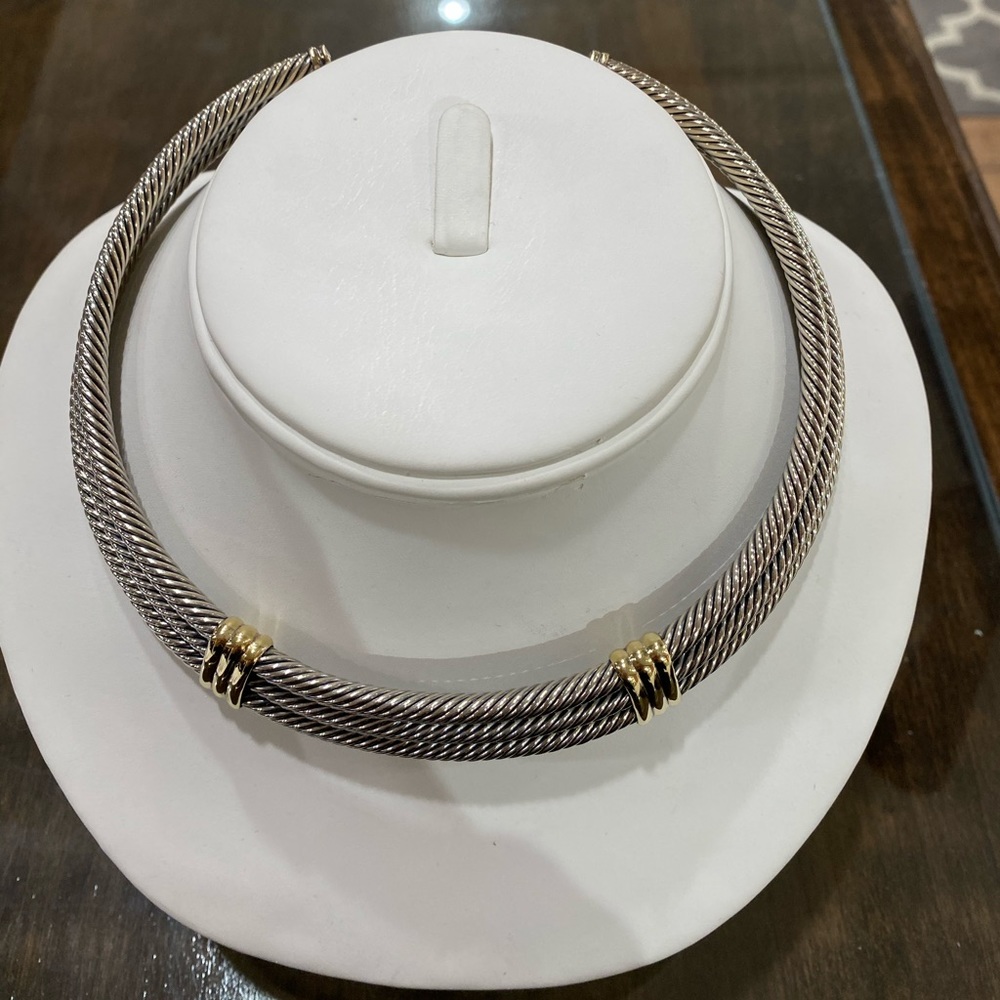 DAVID YURMAN sterling and 14k gold choker